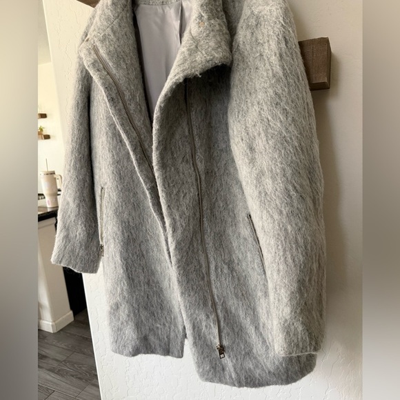 H&M|Oversized longline wool coat in faux mohair,moto zip•••Size 10,Classic style - Picture 9 of 15
